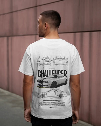 Dodge Challenger Car Blueprint T-Shirt